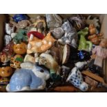 A collection of animal figurines including Wade, Royal Copenhagen, Lomonosov, etc. - various