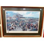 †Terence Cuneo: a framed signed limited edition coloured print, entitled Derby Day, being an