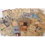 A collection of cigarette cards all stuck down in albums, various manufacturers - sold with corner