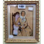 A gilt framed watercolour of a seated lady
