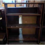 A 73.5cm 20th Century stained pine three shelf open bookcase