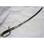 A French 1821 pattern infantry officer's sabre - blade pitted and grip worn