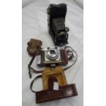 A vintage Agfa folding camera - sold with Agfa Super Silette camera and a light meter