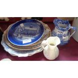 A Copeland Spode octagonal jug, two Asiatic Beauties plates, etc.