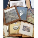 Three small antique gilt framed watercolours, depicting bridges and buildings in country