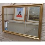 A 99cm gilt framed bevelled oblong wall mirror