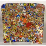 A vintage Murano millefiore carpet ground pin dish