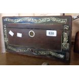 A Victorian toilet case with fitted interior and some contents - a/f