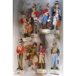 A quantity of porcelain military figurines