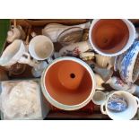 A box of assorted ceramics