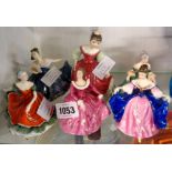 Six small Royal Doulton lady figures