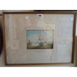 Samuel Owen: a watercolour, depicting a Sam Owen: a gilt framed watercolour, depicting a three