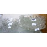 A large Thomas Webb cut glass fruit bowl - sold with six assorted moulded and cut glass fruit bowls