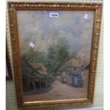 W. Moore: a gilt framed watercolour, entitled Cockington n'r Torquay - signed and titled 1896 - some