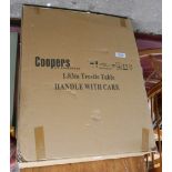 A boxed Coopers of Stortford 1.83m trestle table