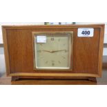 A vintage polished wood cased Elliott desk timepiece with Orient Line presentation plaque to top and