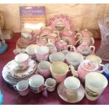 A large collection of Victorian and Edwardian china souvenir ware including Weston-super-Mare,