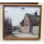 Clare Fotheringham: a framed small watercolour entitled "A Sunny Lane, Glos." - signed - Chas H.