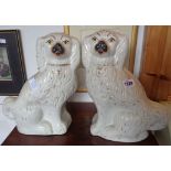 A pair of large Staffordshire dogs