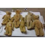 Six old Teddy bears - various condition