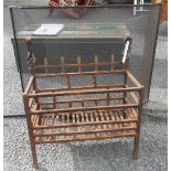 A cast iron fire basket - sold with an iron pot jack and fire screen