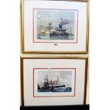 A gilt framed late Victorian London Illustrated News coloured print, entitled Our Navy - H.M.S.