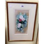 Arthur Dudley: a gilt framed acrylic still life with spray of roses - signed