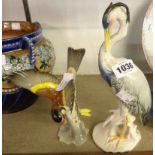 A Hutschenreuther porcelain figurine of a bird signed to base G. Granget - sold with a Karl Ens