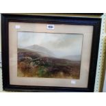 John Shapland: a pair of oak framed gouaches, depicting Dartmoor landscapes, one with flowering