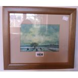 David Shanahan: a framed watercolour entitled No. 6, Winter on Dartmoor - label verso