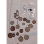 A small quantity of antique and later Great British and world coinage, some silver content including
