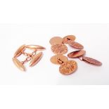 A selection of 9ct. rose gold cufflinks