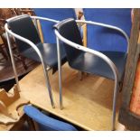 Skagerak (Denmark) a pair of grey painted metal and moulded black ASA Ocean elbow chairs - sold with