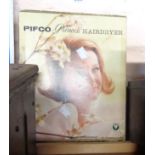 A vintage Pifco Princess hairdryer in original box - sold with two old tins