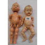 Two vintage Roddy baby dolls - one a/f