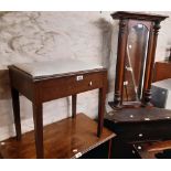 A 20th Century locker piano stool - sold with a Vienna regulator wall clock case - incomplete