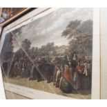 J.F. Herring Snr.: a large gilt framed coloured print, entitled Return from the Derby, Clapham