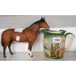 A Beswick Quarter horse in matt finish - sold with a Royal Doulton The Wiltshire Moonrakers Series