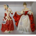Two Royal Doulton figures, Christmas Morn HN 1992 and Sara HN 2265