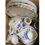 A box containing assorted china including Portmeirion, Mintons, etc.