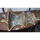 A pair of 72cm 19th Century painted and parcel gilt framed three graduated tier corner display