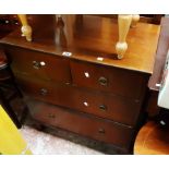 A 77.5cm reproduction mahogany chest of two short and two long graduated drawers, set on splayed