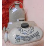 A Doulton Improved Patent hot water bottle - sold with two others