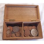 A box of mostly Great British coinage including some silver