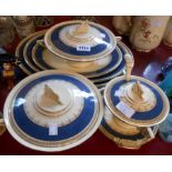 Assorted Burleigh Ware items comprising sauce tureen and ladle, two vegetable tureens, and three