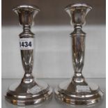 A pair of 7" Barker-Ellis silver plated candlesticks