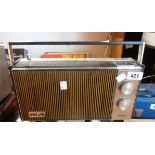 A vintage HMV Arundel portable radio