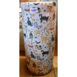 A china umbrella stand decorated with cats