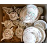 A box containing assorted Duchess and other Indian Tree pattern part tea sets