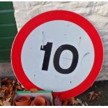 A metal 10 speed road sign
